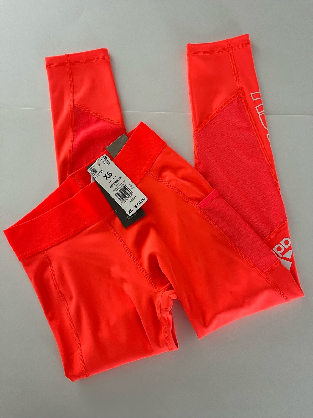 adidas women’s Neon Coral/Hot Pink Athletic Leggings